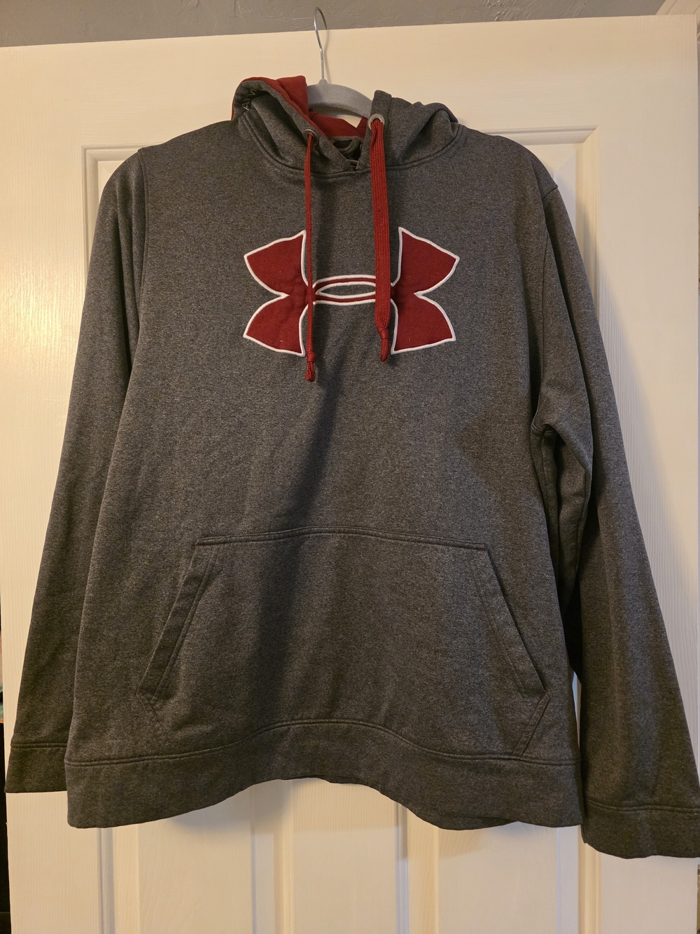Under Armour Men’s Gray Hoodie with Red Logo